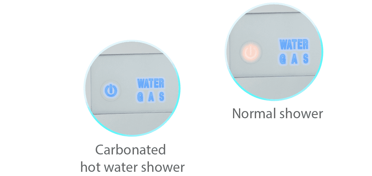 Carbonated hot water shower Normal shower